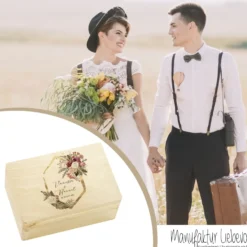 Erinnerungskiste Hochzeitsgeschenk zur Hochzeit, Holzbox als Geschenk für das Brautpaar personalisiert
