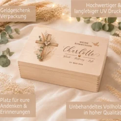 Erinnerungskiste Kommunion mit Namen & Datum | Personalisiertes Kommunionsgeschenk