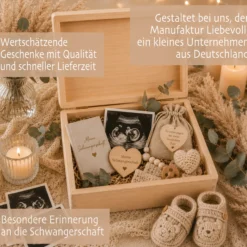 Erinnerungskiste Schwangerschaft | Erinnerungsbox Schwangerschaft | Holzbox Schwangerschaft Erinnerungen | Memory Box Babybauch | Geschenk für werdende Mama