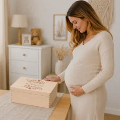 Erinnerungskiste Schwangerschaft | Erinnerungsbox Schwangerschaft | Holzbox Schwangerschaft Erinnerungen | Memory Box Babybauch | Geschenk für werdende Mama