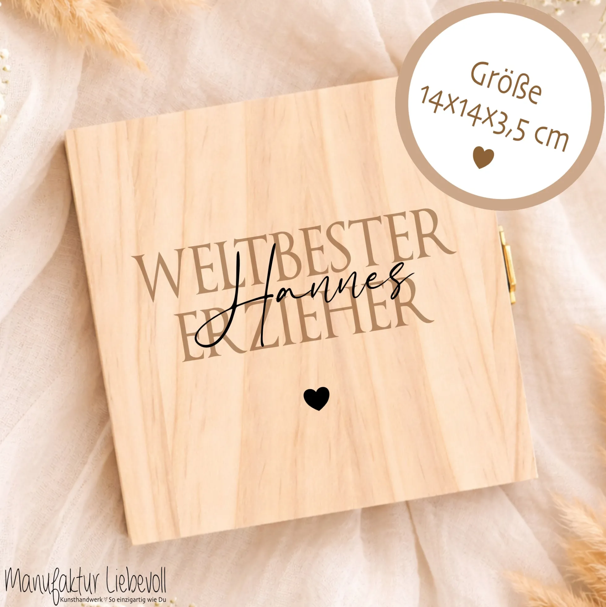 Erzieherin Geschenk personalisiert | Abschiedsgeschenk Kita Kindergarten | Danke Geschenk Erzieherin Holzbox Dankeschön mit Namen des Kind