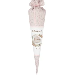 Eukalyptus Schultüte mit Namen für Mädchen Einschulung Schulkind 2025 Boho Schultüte Stoff Vintage Rosa Blumen Zuckertüte Einschulungstüte