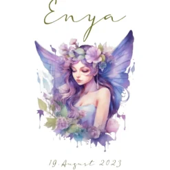 Feen Stoff Schultüte Elfe Mädchen Name Rosa Prinzessin Personalisiert Märchen Blumen Prinzessin Boho Einschulungstüte Zuckertüte Datum 70 cm| Optional mit Füllkissen und Spitzenschutz