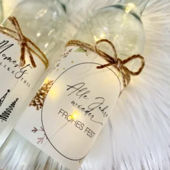 Flaschenlicht "Alle Jahre wieder“ Weihnachten | Besonderes Weihnachtsgeschenk und winterliche Dekoration | Perfektes Geschenk zum Nikolaus und zu Weihnachten