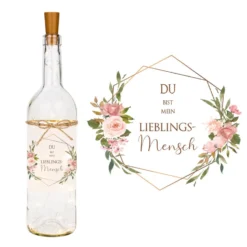 Flaschenlicht "Du bist mein Lieblingsmensch" | Schönes Geschenk für Frauen | Dekoflasche mit LED Beleuchtung