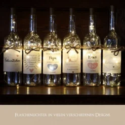 Flaschenlicht für die besten Großeltern | Leuchtflasche mit Lichterkette und tollem Spruch für Oma u. Opa