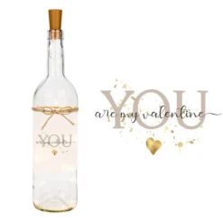 Flaschenlicht "Ich liebe Dich" | Besonderes Geschenk für Paare im Zeichen der Liebe | Perfekt zum Jahrestag u. zum Valentinstag | 2 Motivvarianten zur Auswahl