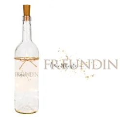 Flaschenlicht mit LED Beleuchtung "Weltbeste Freundin" | Kreatives Freundschaftsgeschenk | Leuchtflasche mit Korken - Besondere Geschenkidee
