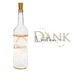 Flaschenlicht "Vielen Dank" | Originelles Geschenk um Danke zu sagen | Kreatives Dankeschöngeschenk | 6 Motivvarianten zur Auswahl