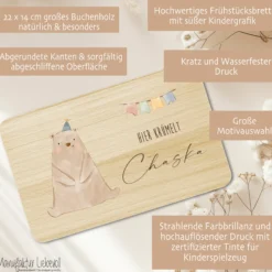 Frühstücksbrett personalisiertes Babygeschenk Geburt Taufe Baby Taufgeschenk Schneidebrett mit Namen| Große Motivauswahl