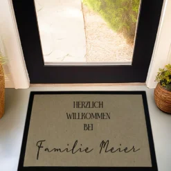 Fußmatte Herzlich Willkommen Personalisierte Fußmatte mit Namen Türmatte Schmutzfangmatte Geschenk Zuhause Familie