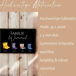 Fußmatte Personalisiert Gummistiefel Fussmatte Familie Türmatte Personalisiert Geschenk Schmutzfangmatte Fußmatte