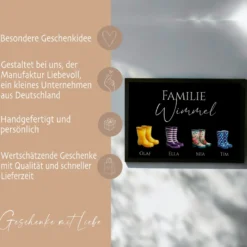 Fußmatte Personalisiert Gummistiefel Fussmatte Familie Türmatte Personalisiert Geschenk Schmutzfangmatte Fußmatte