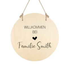 Fußmatte personalisiert mit dem Namen der Familie | Optional als Set mit Türschild erhältlich