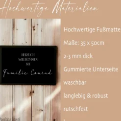 Fußmatte Personalisiert Namen Fussmatte Schmutzfangmatte Fußmatte Name Schwarz Weiß Teppich Geschenk Hochzeit Familie