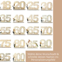Geburtstag Geschenk Frauen & Männer 18 20 30 40 50 60 70 80 90 Geldgeschenke Gästebuch Holz Geburtstag LED Deko Personalisierte Geburtstagsgeschenke