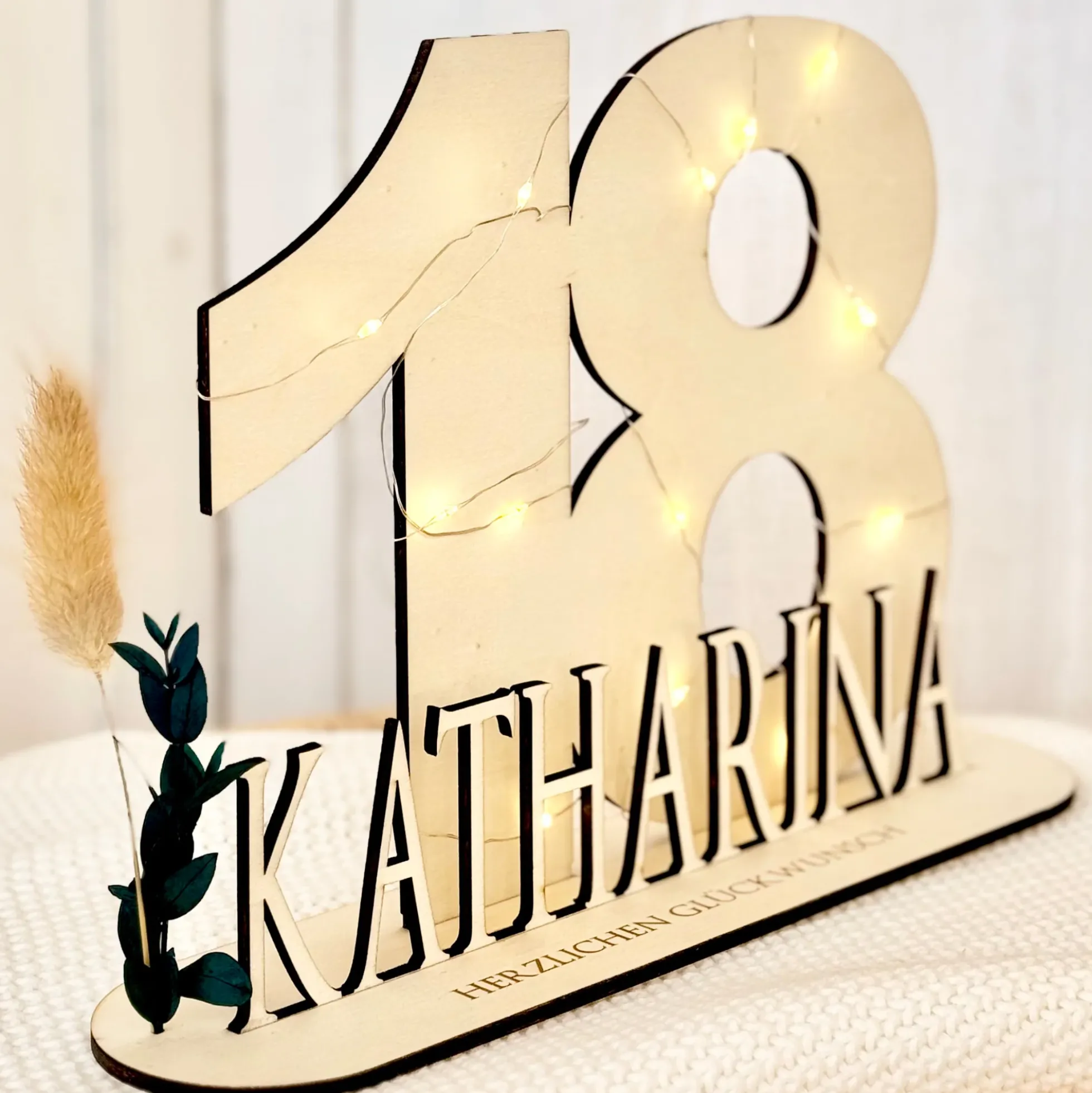 Geburtstag Geschenk Frauen & Männer 18 20 30 40 50 60 70 80 90 Geldgeschenke Gästebuch Holz Geburtstag LED Deko Personalisierte Geburtstagsgeschenke