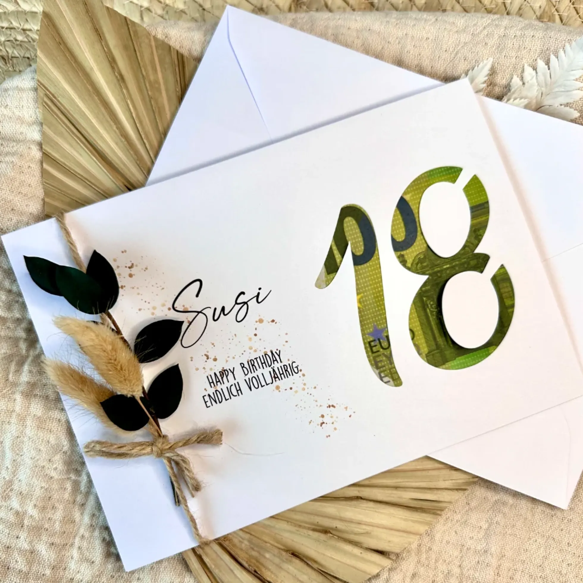 Geldgeschenk Karte zum 18. Geburtstag I persönliche Glückwunschkarte I Personalisiertes Geburtstagsgeschenk I Geld verschenken
