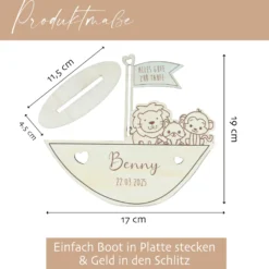Geldgeschenk mit Namen zur Geburt, Taufe Geschenk Geburtstag Kommunion Konfirmation Firmung