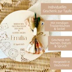 Geldgeschenk Taufe Taufgeschenk personalisiert Geldgeschenk zur Taufe mit Namen Spruch & Datum Baby Taufgeschenk Mädchen Jungen Babygeschenk