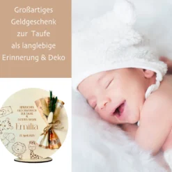 Geldgeschenk Taufe Taufgeschenk personalisiert Geldgeschenk zur Taufe mit Namen Spruch & Datum Baby Taufgeschenk Mädchen Jungen Babygeschenk
