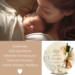 Geldgeschenk Taufe Taufgeschenk personalisiert Geldgeschenk zur Taufe mit Namen Spruch & Datum Baby Taufgeschenk Mädchen Jungen Babygeschenk
