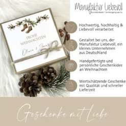 Geschenk Box Geschenkschachtel Frohe Weihnachten I Name Personalisiert I Weihnachtsgeschenk Karte I 3 Varianten