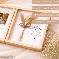 Geschenk Mama Papa personalisiert | Muttertagsgeschenk & Vatertagsgeschenk | Geburtstagsgeschenk Eltern | Fotogeschenk Holzbox