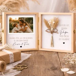 Geschenk Mama Papa personalisiert | Muttertagsgeschenk & Vatertagsgeschenk | Geburtstagsgeschenk Eltern | Fotogeschenk Holzbox