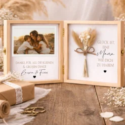 Geschenk Mama Papa personalisiert | Muttertagsgeschenk & Vatertagsgeschenk | Geburtstagsgeschenk Eltern | Fotogeschenk Holzbox