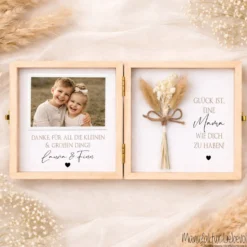 Geschenk Mama Papa personalisiert | Muttertagsgeschenk & Vatertagsgeschenk | Geburtstagsgeschenk Eltern | Fotogeschenk Holzbox