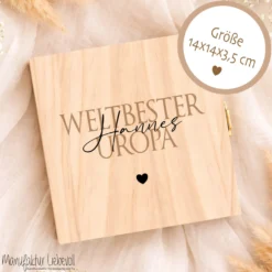 Geschenk Oma Opa personalisiert | Geschenk Uroma Uropa | Geburtstagsgeschenk Großeltern | Fotogeschenk Holzbox I Geschenk Enkelkinder Namen