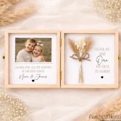 Geschenk Oma Opa personalisiert | Geschenk Uroma Uropa | Geburtstagsgeschenk Großeltern | Fotogeschenk Holzbox I Geschenk Enkelkinder Namen