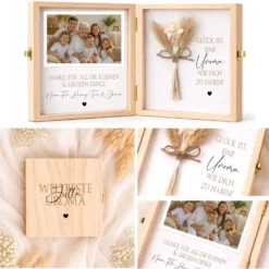 Geschenk Oma Opa personalisiert | Geschenk Uroma Uropa | Geburtstagsgeschenk Großeltern | Fotogeschenk Holzbox I Geschenk Enkelkinder Namen