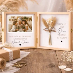 Geschenk Oma Opa personalisiert | Geschenk Uroma Uropa | Geburtstagsgeschenk Großeltern | Fotogeschenk Holzbox I Geschenk Enkelkinder Namen