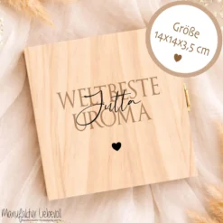 Geschenk Oma Opa personalisiert | Geschenk Uroma Uropa | Geburtstagsgeschenk Großeltern | Fotogeschenk Holzbox I Geschenk Enkelkinder Namen