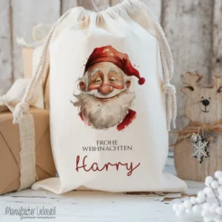 Geschenksack Namen Nikolaussack "Weihnachtsmann" Kinder Erwachsene Weihnachtsmannsack