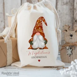 Geschenksack Namen Nikolaussack "Wichtel" Kinder Erwachsene Weihnachtsmannsack