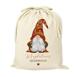 Geschenksack Namen Nikolaussack "Wichtel" Kinder Erwachsene Weihnachtsmannsack