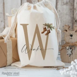 Geschenksack Namen Nikolaussack "Weihnachtsstrümpfe" Kinder Erwachsene Weihnachtsmannsack