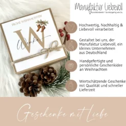 Geschenkschachtel Frohe Weihnachten I Geschenk Box Monogramm mit Namen Personalisiert I Weihnachtsgeschenk Karte I 3 Varianten