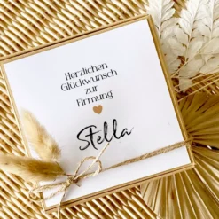Geschenkschachtel Jugendweihe, Konfirmation, Kommunion, Firmung, Taufe, Einschulung Karte mit Namen, Geldgeschenk Box inkl. Jutebeutel I Manufaktur Liebevoll