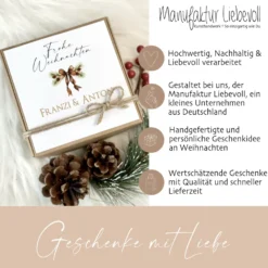 Geschenkschachtel Weihnachtsschleife Geschenkidee an Weihnachten I Geschenk Box mit Namen Personalisiert I Weihnachtsgeschenk Karte I 3 Varianten