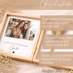 Geschenk Schwester Bruder personalisiert | Geschwister Geschenk Geburtstag Weihnachten | Fotogeschenk Holzbox mit Namen und Spruch