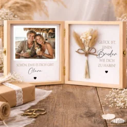 Geschenk Schwester Bruder personalisiert | Geschwister Geschenk Geburtstag Weihnachten | Fotogeschenk Holzbox mit Namen und Spruch