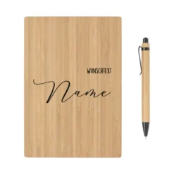 Geschenkset Edelstahl Kaffeebecher to go und Notizbuch mit Namen und Wunschtext für Sie u. Ihn | Geschenkidee zum Geburtstag, als Dankeschön zum Abschied