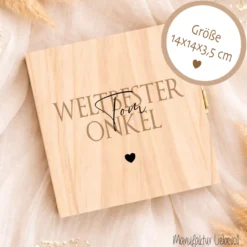 Geschenk Tante Onkel personalisiert | Geburtstagsgeschenk Tante Weihnachten | Nichte Neffe Geschenk Holzbox mit Namen I Onkel Geschenk