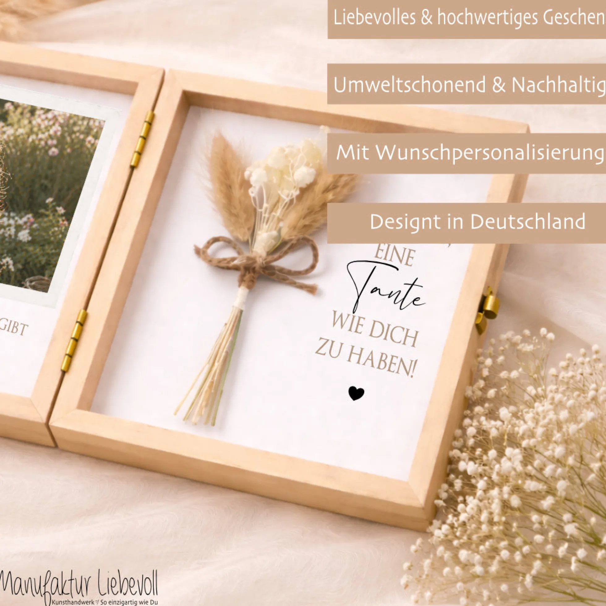 Geschenk Tante Onkel personalisiert | Geburtstagsgeschenk Tante Weihnachten | Nichte Neffe Geschenk Holzbox mit Namen I Onkel Geschenk