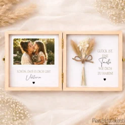 Geschenk Tante Onkel personalisiert | Geburtstagsgeschenk Tante Weihnachten | Nichte Neffe Geschenk Holzbox mit Namen I Onkel Geschenk