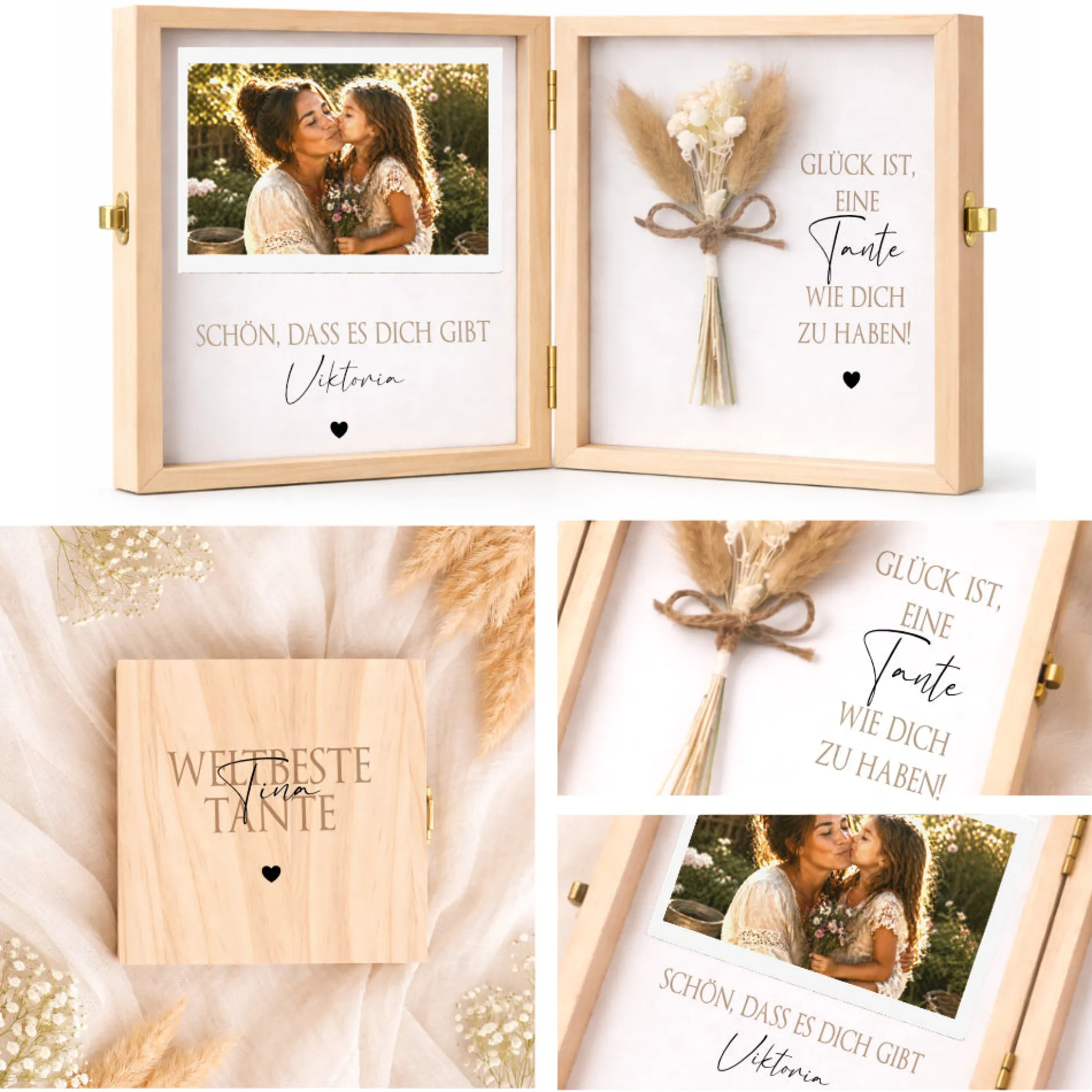 Geschenk Tante Onkel personalisiert | Geburtstagsgeschenk Tante Weihnachten | Nichte Neffe Geschenk Holzbox mit Namen I Onkel Geschenk